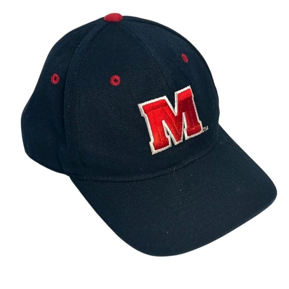 Zephyr Maryland Terrapins Fitted Hat Men's‎ Size 7 1/4 Black
